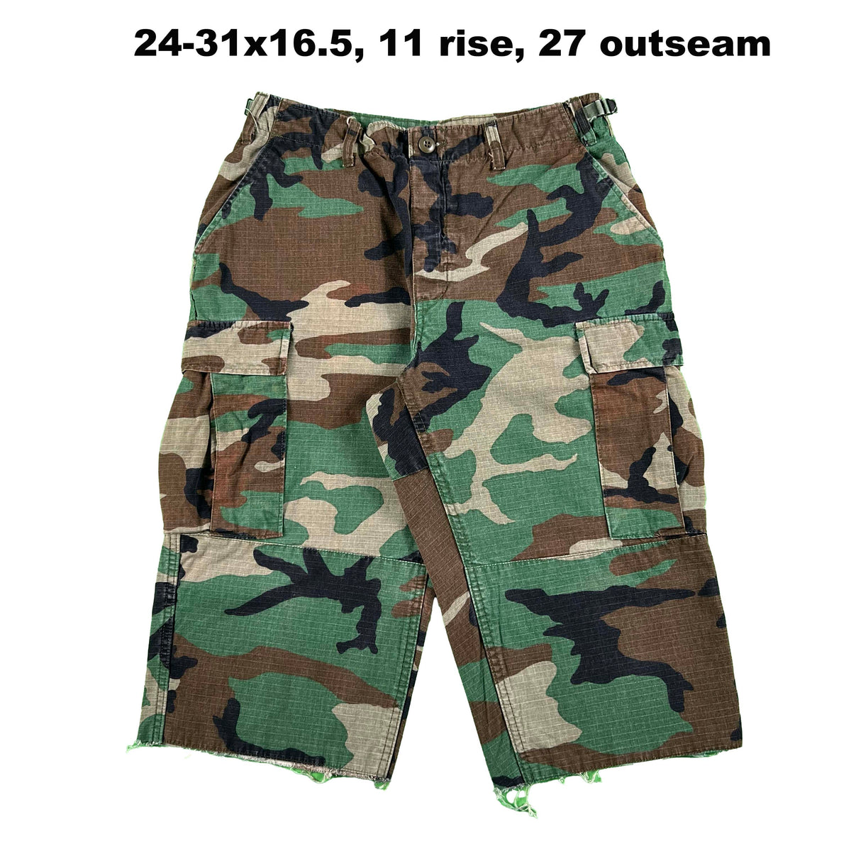 Vintage Chopped & Baggy Army Camo Cargo Shorts- SELECT PAIR