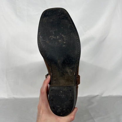 70s Square Toe Leather Harness Boots- M's 11, W's 12.5