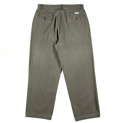 00s Polo RL Grey Pleated Cotton Chino Pants- 33x28.5