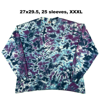 Vintage Blank Long Sleeve Tie Dye Tee- SELECT SHIRT