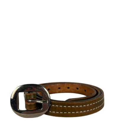 00s Patina Green Leather Belt- 28"-32"