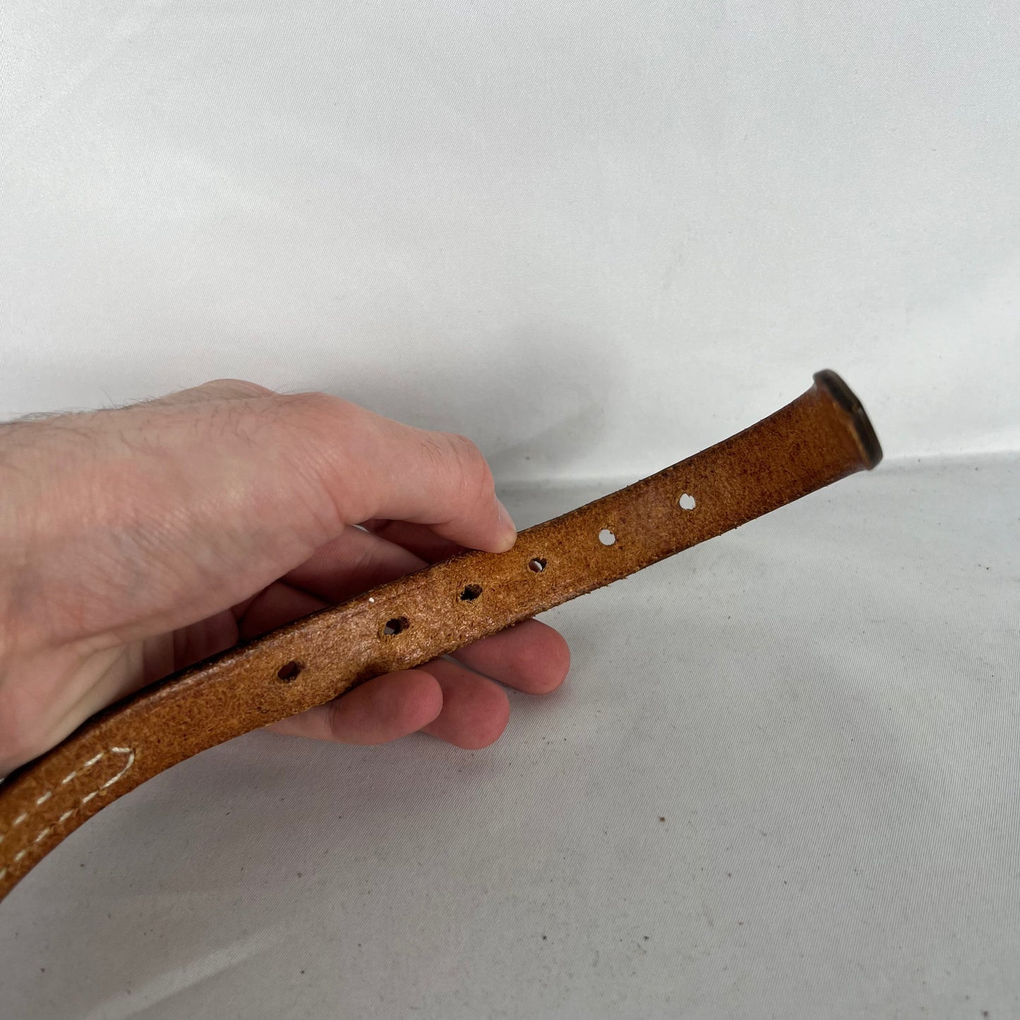 00s Patina Green Leather Belt- 28"-32"