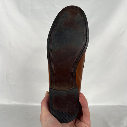 90s Caramel Tan Leather Penny Loafers- M's 8.5, W's 10