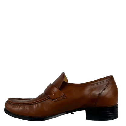 90s Caramel Tan Leather Penny Loafers- M's 8.5, W's 10