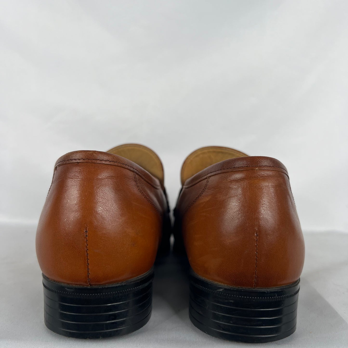 90s Caramel Tan Leather Penny Loafers- M's 8.5, W's 10