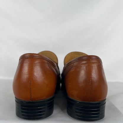 90s Caramel Tan Leather Penny Loafers- M's 8.5, W's 10