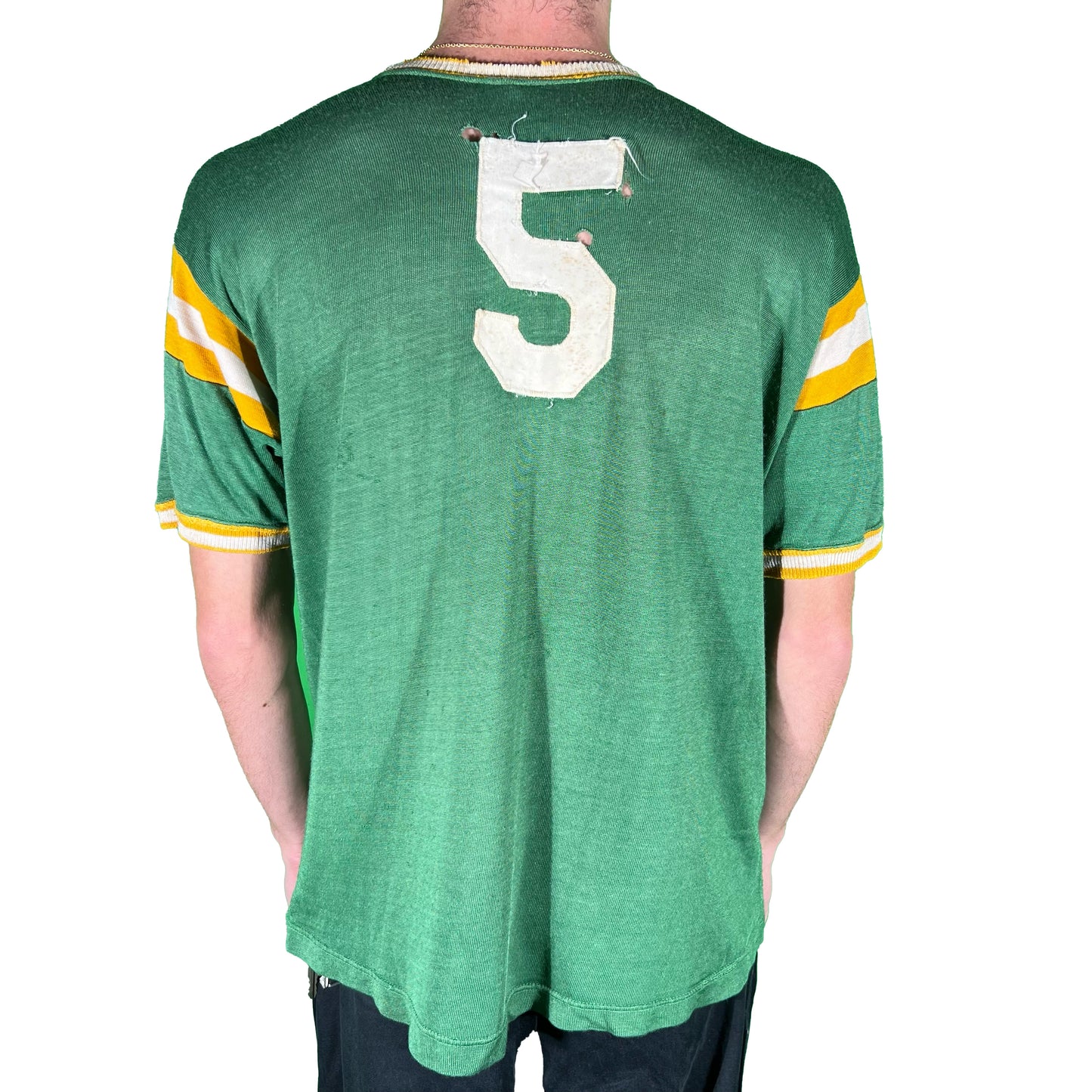 50s Russell Durene Ringer Jersey Tee- M