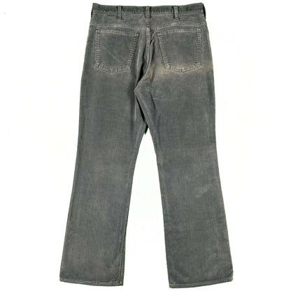 70s Plain Pockets Sun Faded Navy Flared Corduroy Pants- 32x29