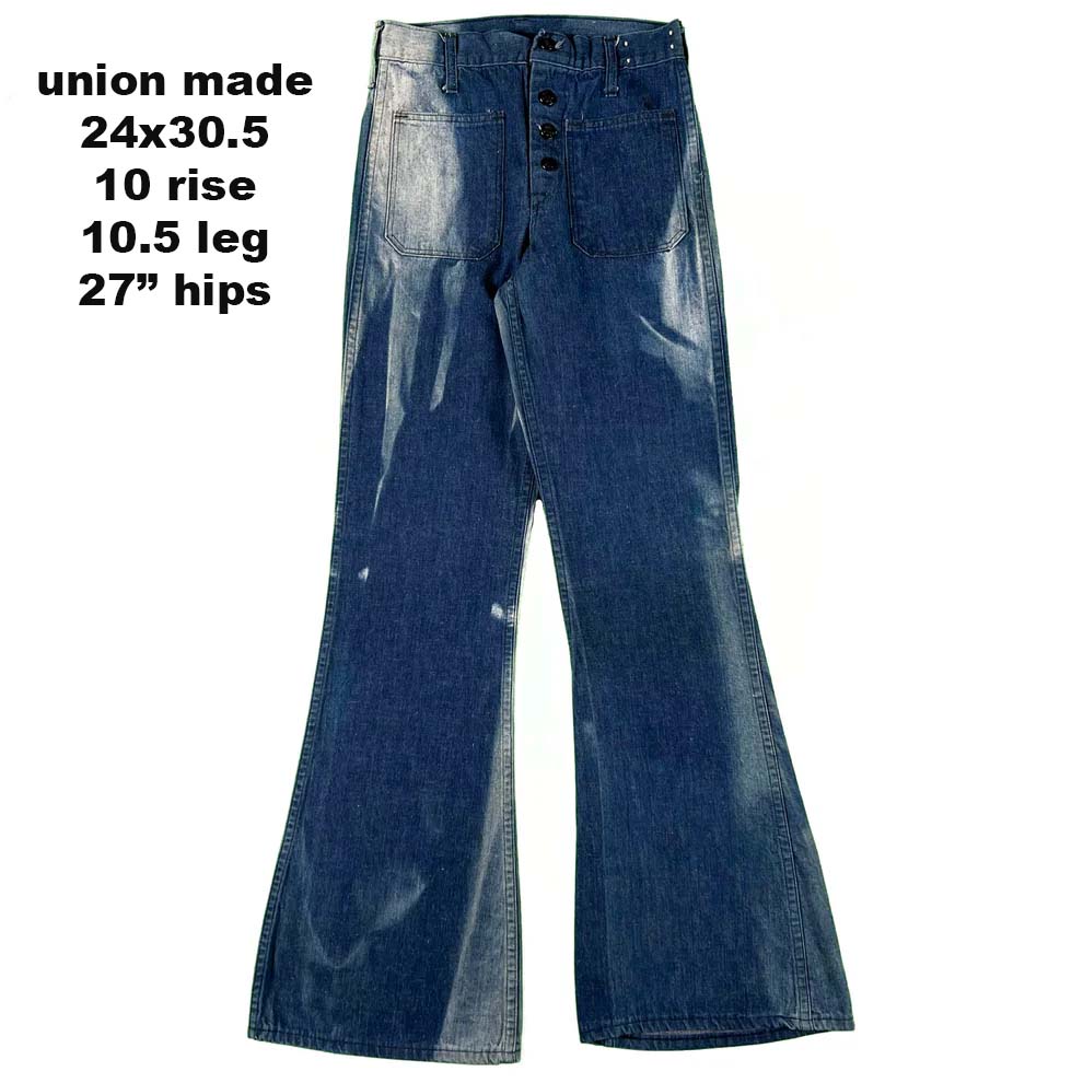 60s/70s Seafarer Flared Denim Sailor Pants- SELECT PAIR