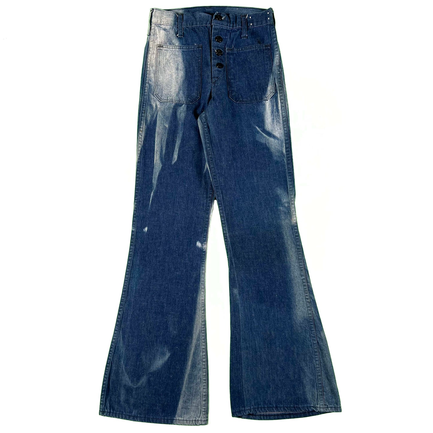 60s Seafarer Sun Faded Denim Bell Bottoms- 24x30.5