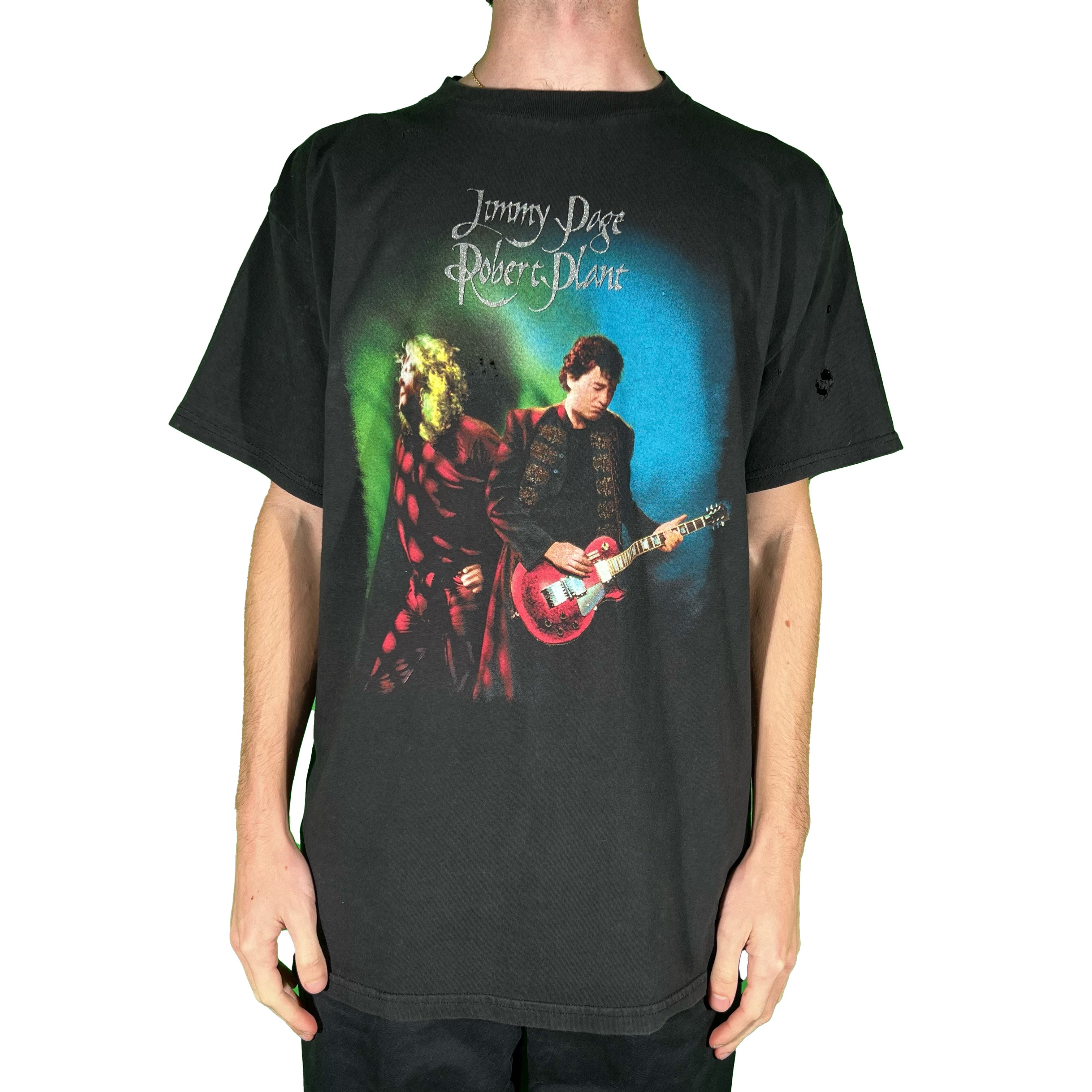 90s Jimmy Page & Robert Plant Tee- M – Plum Garments