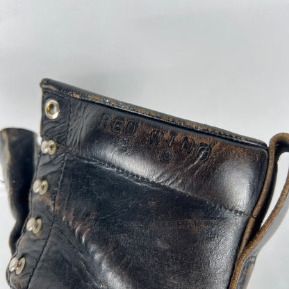 80s Red Wing Patina Black Logger Boots- M's 9.5, W's 11