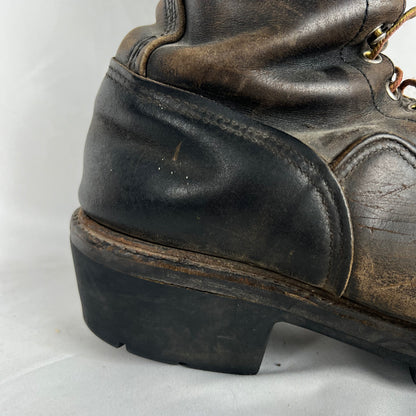 80s Red Wing Patina Black Logger Boots- M's 9.5, W's 11