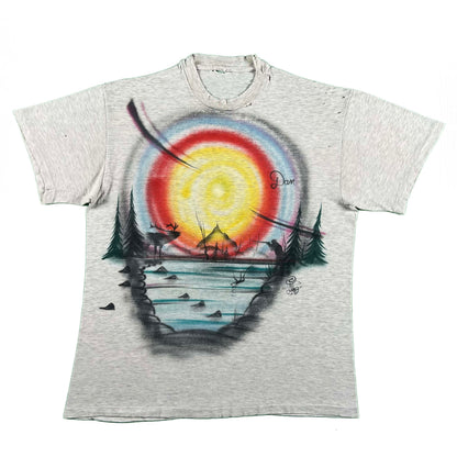 90s Air Brush Elk Hunting Tee- L