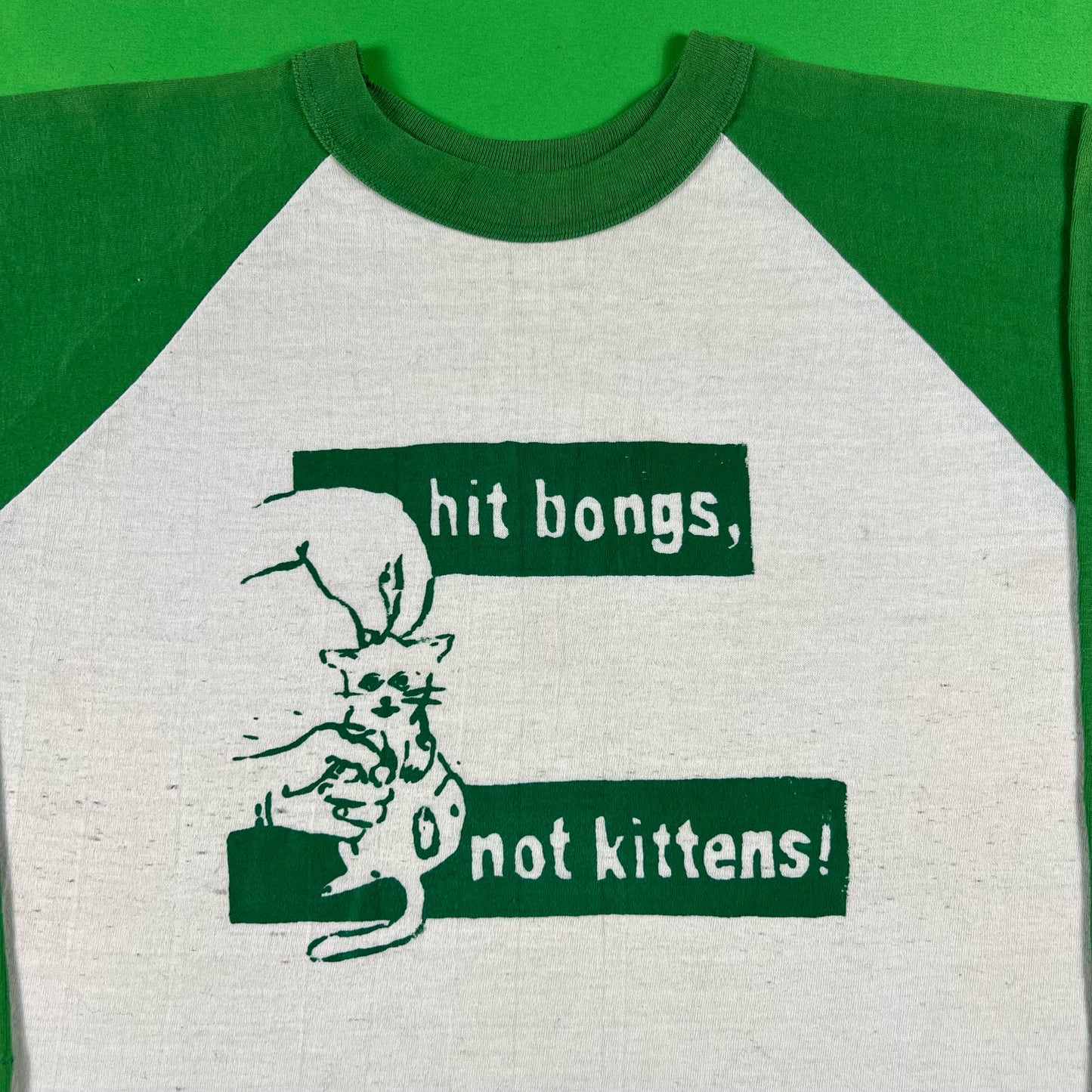 80s 'Hit Bongs, Not Kittens' Tee- M