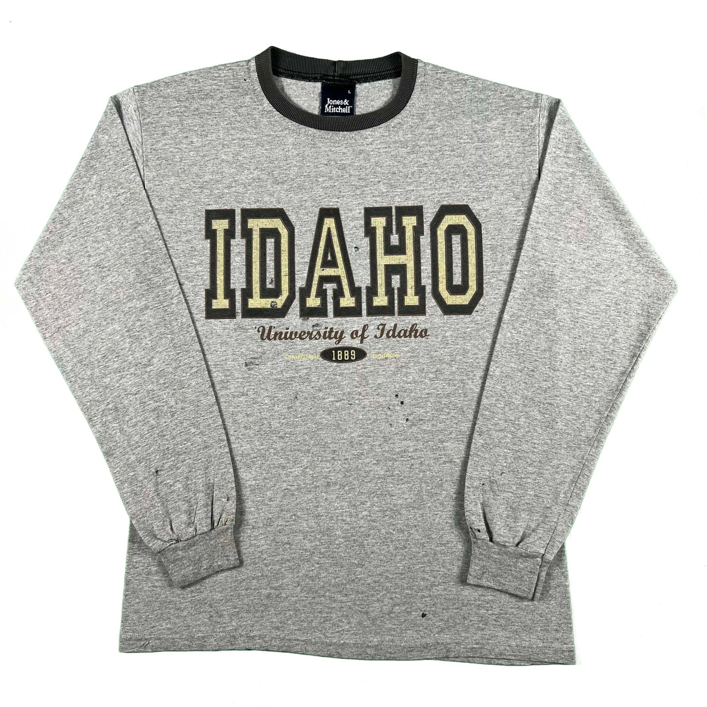 90s Thrashed University of Idaho Long Sleeve Tee- L