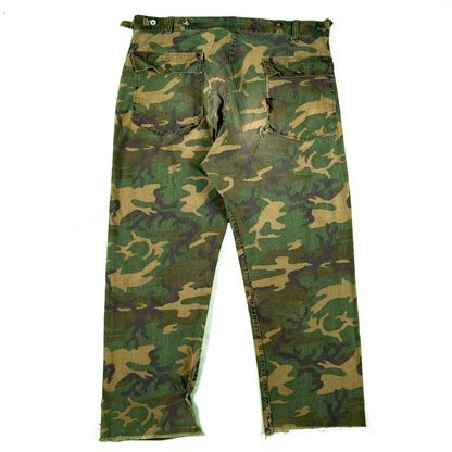 60s/70s Jungle Camo Fatigue Pants- 28"-39"x28