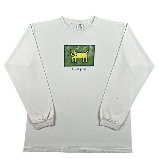 90s Life is Good Dog Long Sleeve Tee- L
