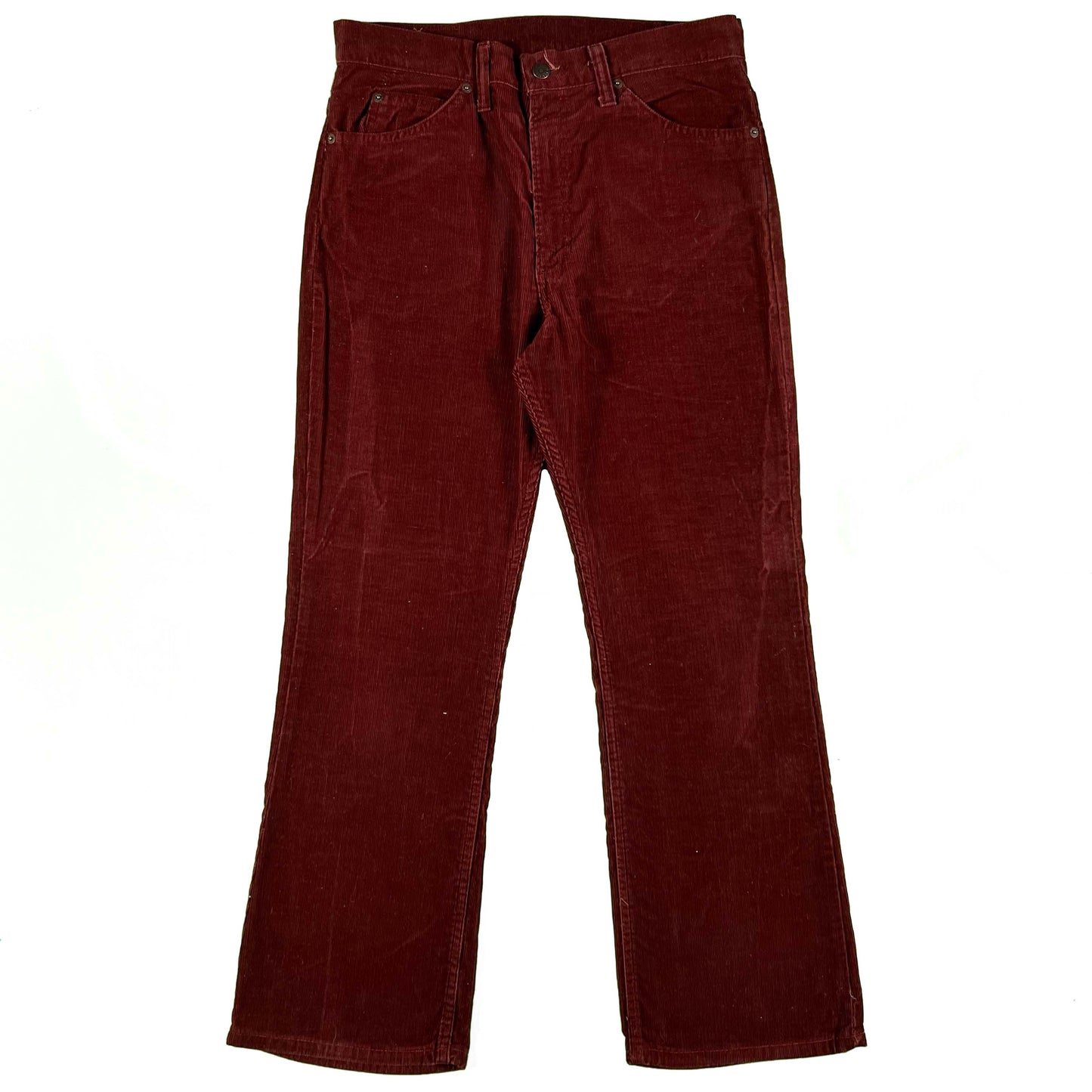 70s Levi's 517 Burgundy Boot Cut Corduroy Pants- 32x28