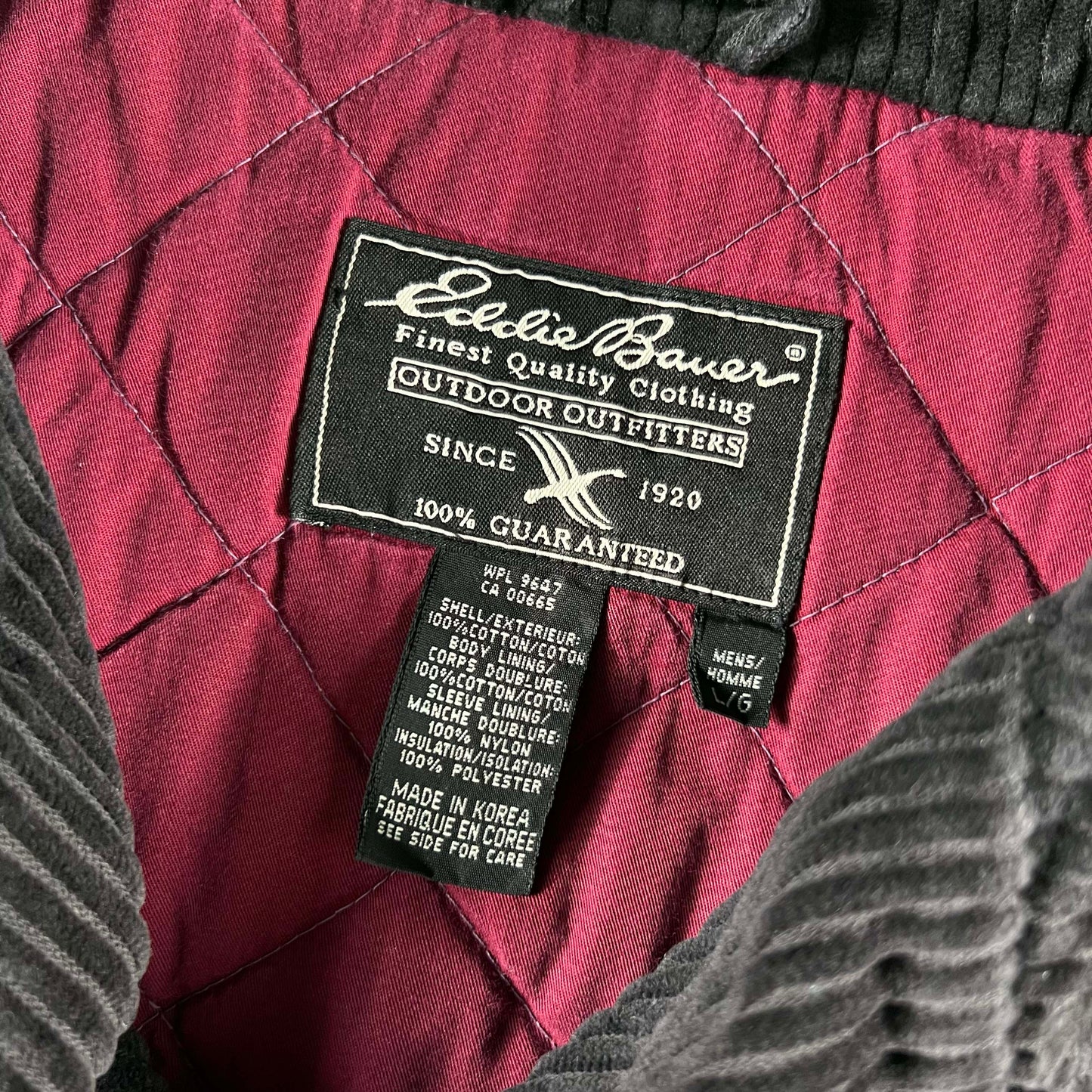 00s Eddie Bauer Heavy Quilted Corduroy Blazer- L