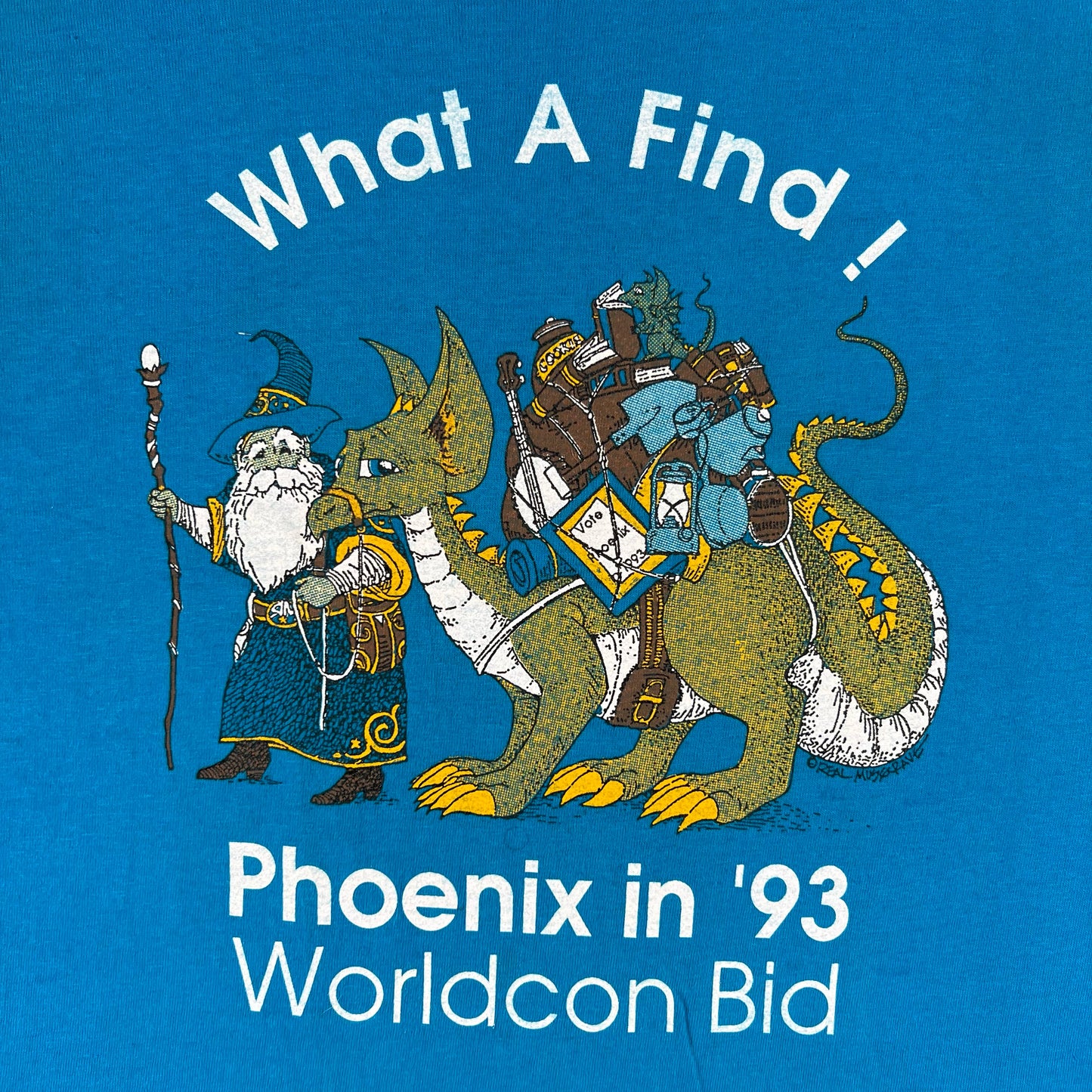 90s Phoenix AZ Wizard and Dragon Tee- L