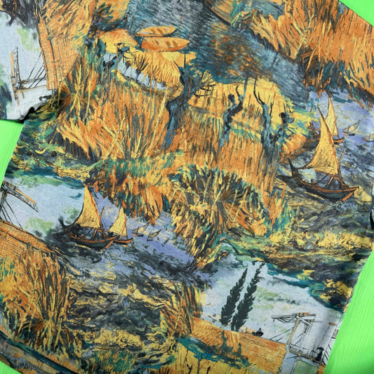 80s Printed 'allen wah collection' Rayon Blend Shirt- XL