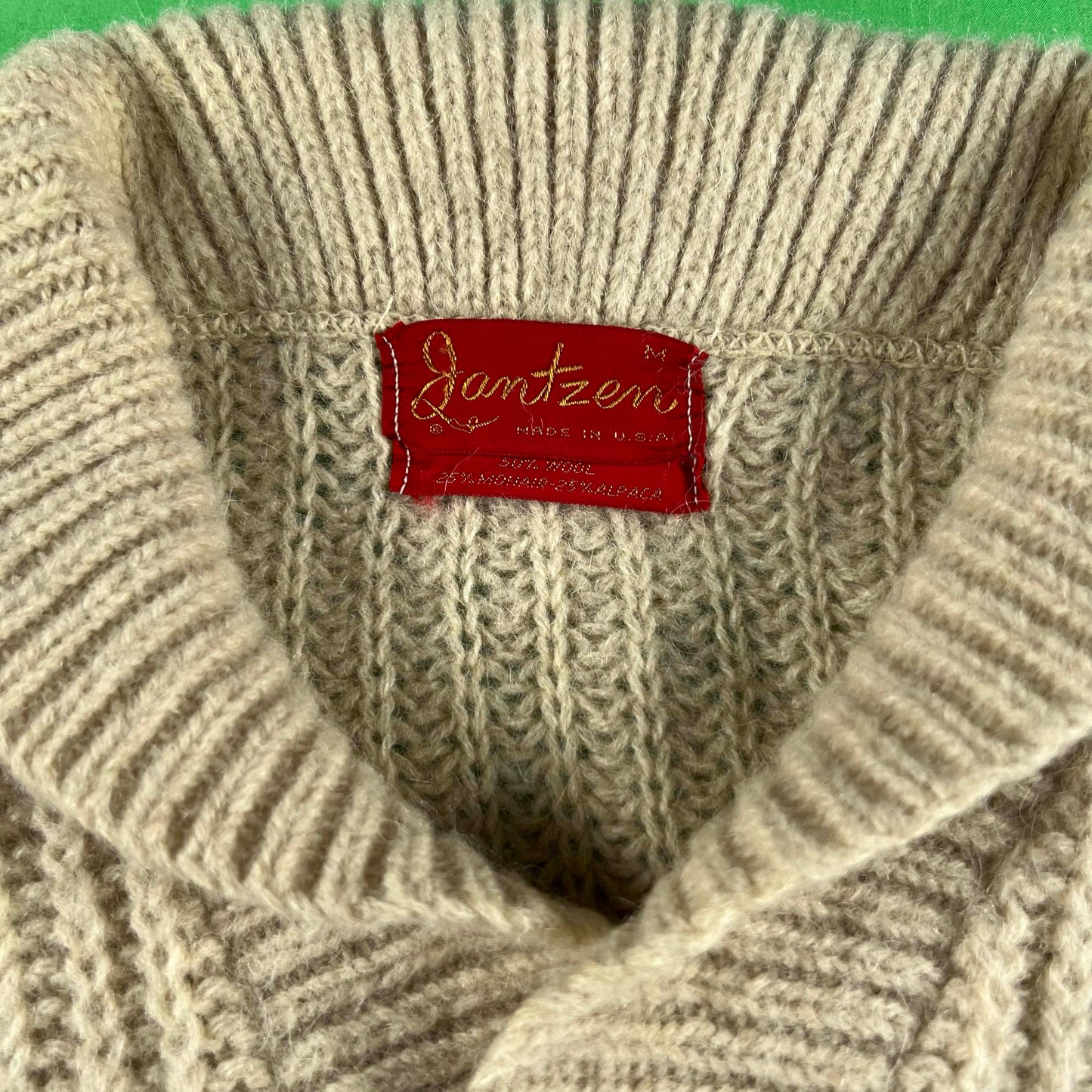 50s Jantzen Mohair Shawl Collar Sweater- M