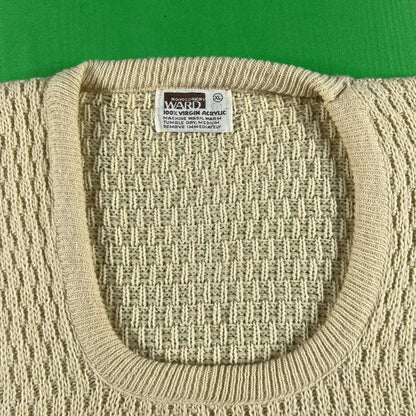 70s Montgomery Ward Cable Knit Sweater Vest- L