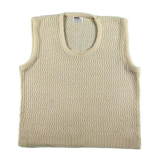 70s Montgomery Ward Cable Knit Sweater Vest- L