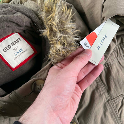 2010 Deadstock Old Navy Faux Fur Hooded Jacket- XS