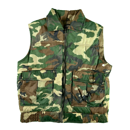 80s Big Pine Archers Camo Puffer Vest- M