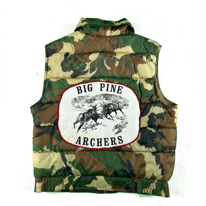 80s Big Pine Archers Camo Puffer Vest- M