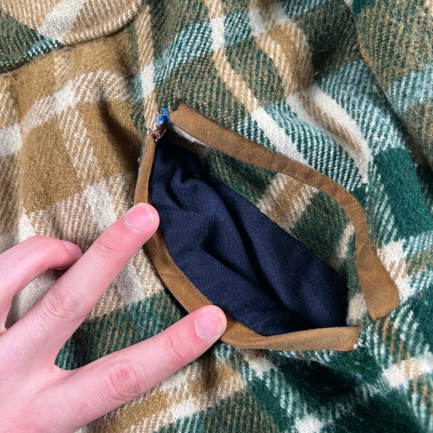 70s Woolrich Fleece Lined Plaid Jacket- M