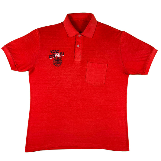 80s Paper Thin Cat Craze Polo Shirt- L