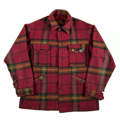 60s Thrashed Wool Plaid Cruiser Charm Jacket- XL