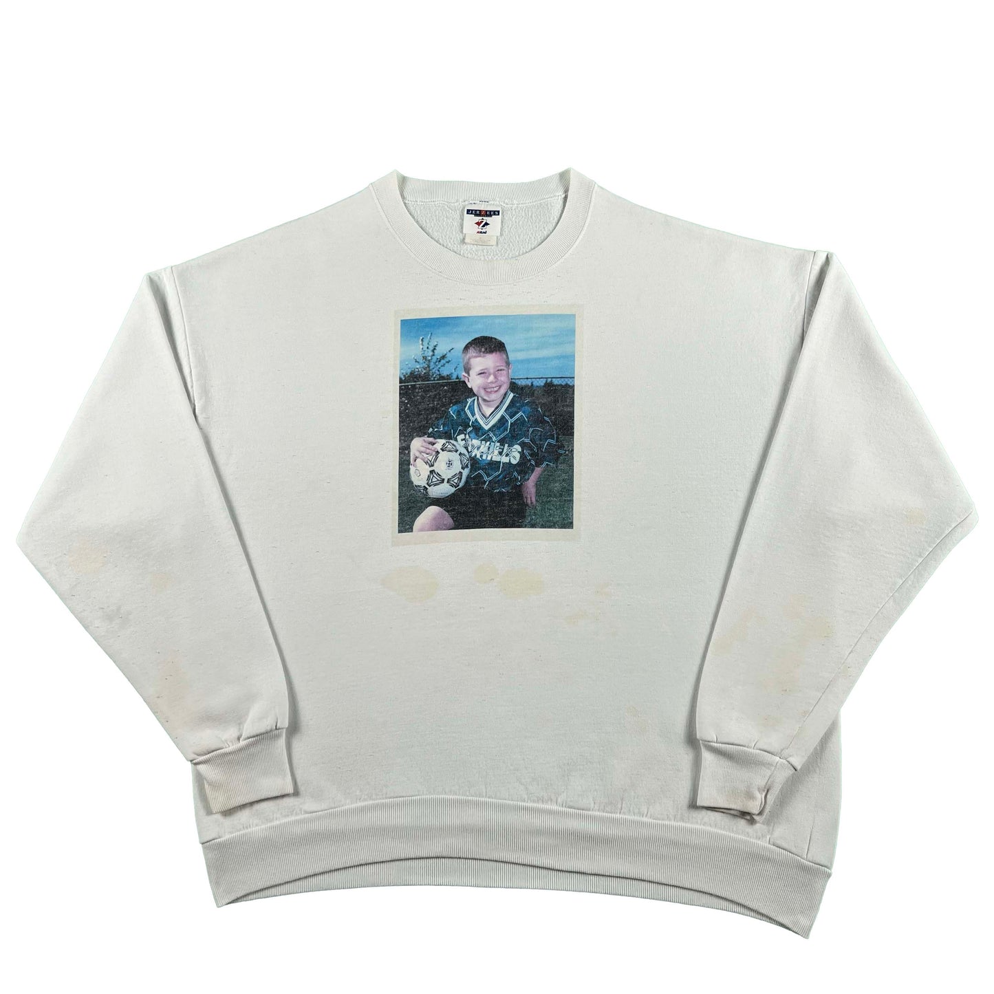 90s Soccer Player Photo Print Sweatshirt- XXL