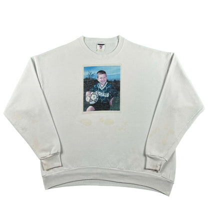 90s Soccer Player Photo Print Sweatshirt- XXL