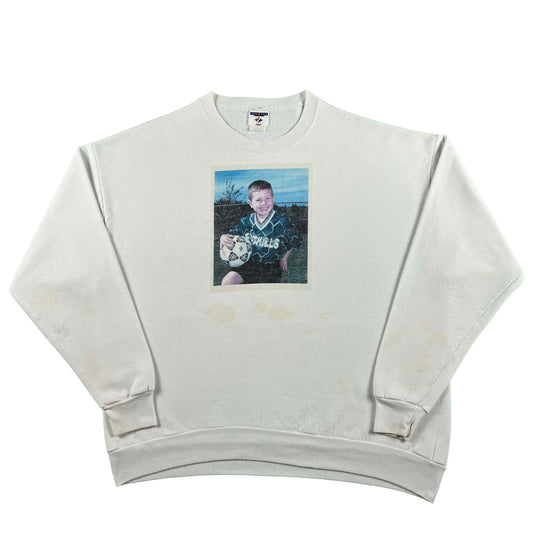 90s Soccer Player Photo Print Sweatshirt- XXL