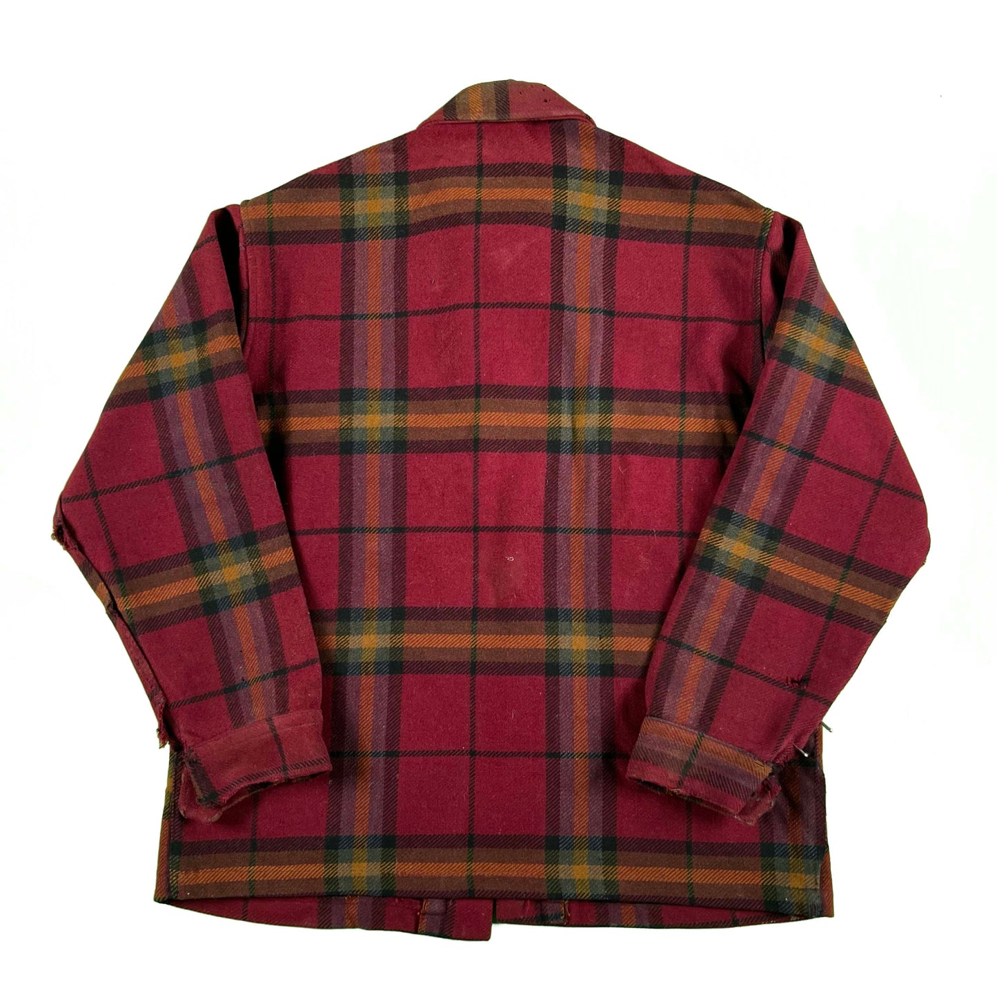 60s Thrashed Wool Plaid Cruiser Charm Jacket- XL