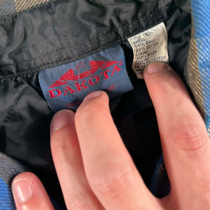90s 'Dakota' Quilted Flannel Shacket- L