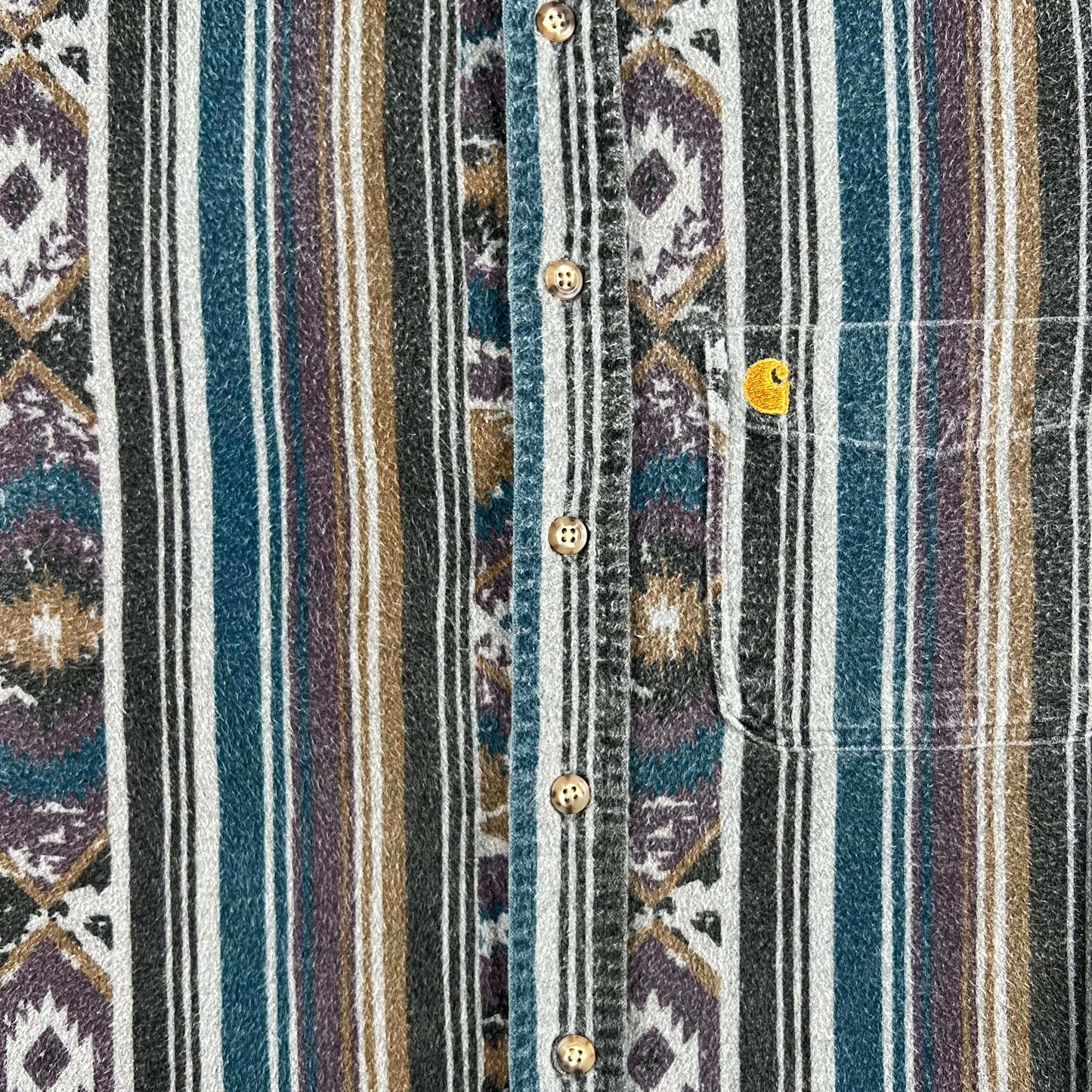 90s Carhartt Aztec Cotton Chamois Shirt- L