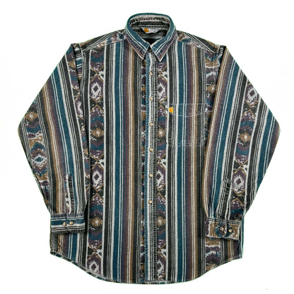90s Carhartt Aztec Cotton Chamois Shirt- L