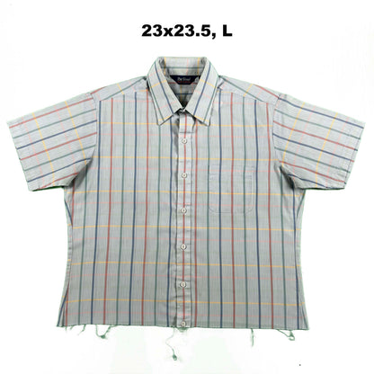 70s/80s Cropped Plaid Button Up Shirts- SELECT SHIRT