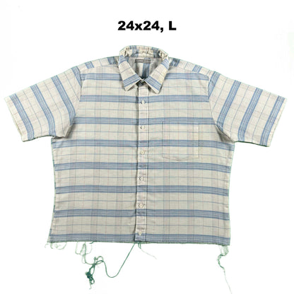 70s/80s Cropped Plaid Button Up Shirts- SELECT SHIRT