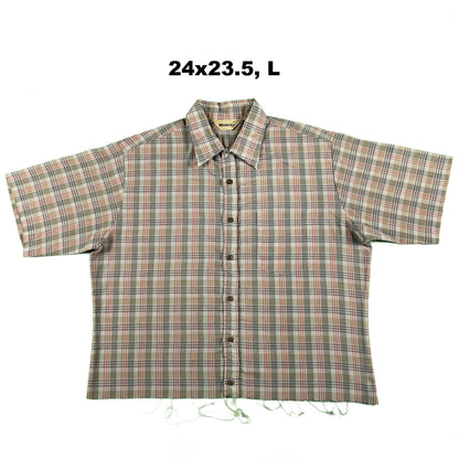 70s/80s Cropped Plaid Button Up Shirts- SELECT SHIRT