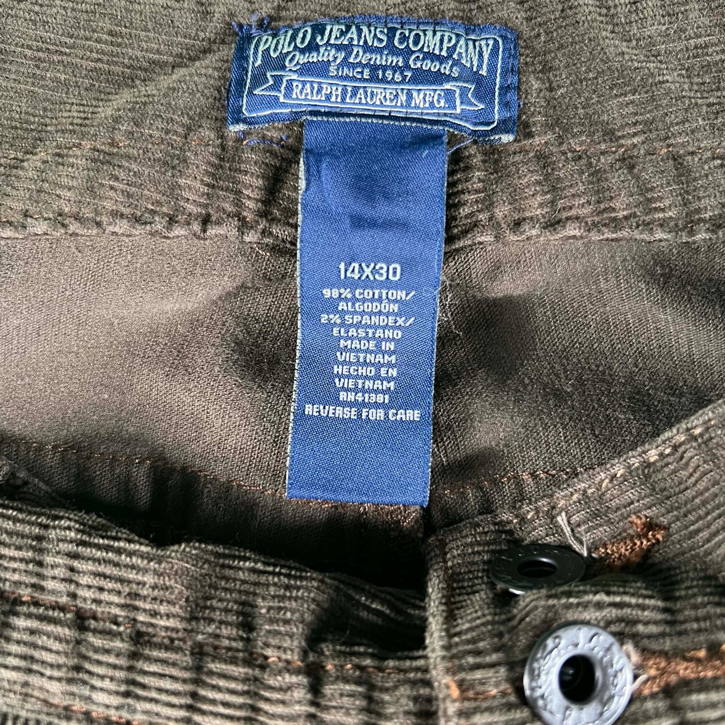 00s Polo Jeans Co Brown Flared Corduroy Pants- SELECT PAIR