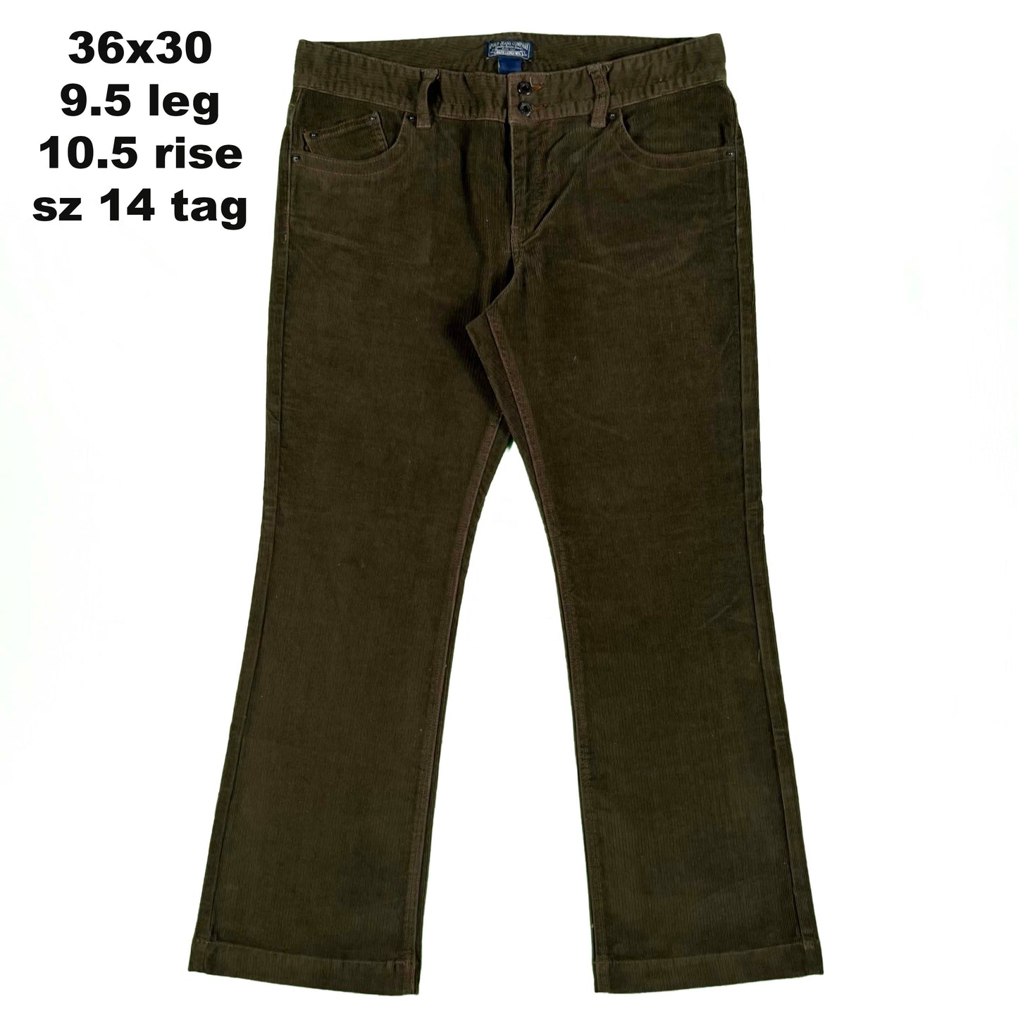 00s Polo Jeans Co Brown Flared Corduroy Pants- SELECT PAIR