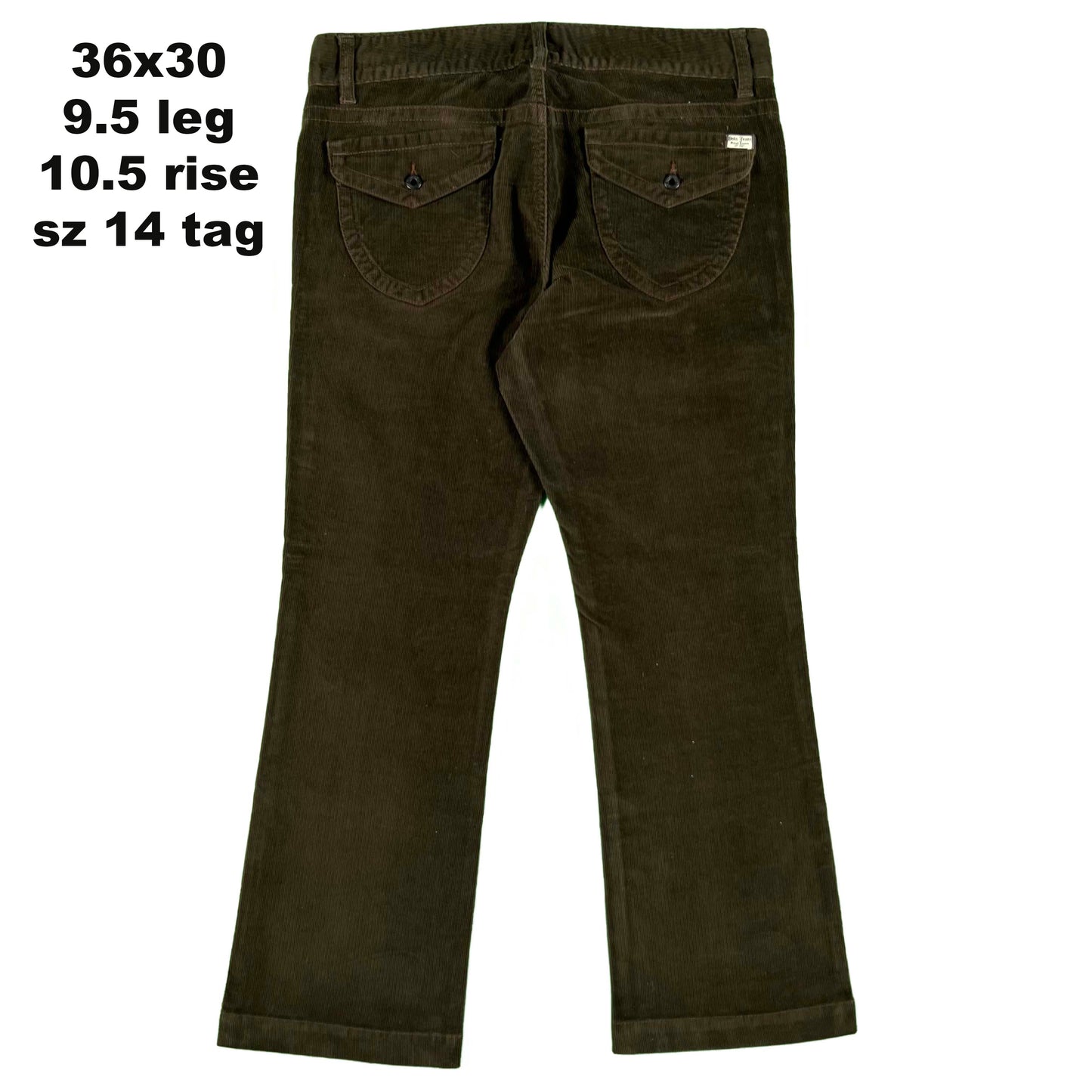 00s Polo Jeans Co Brown Flared Corduroy Pants- SELECT PAIR