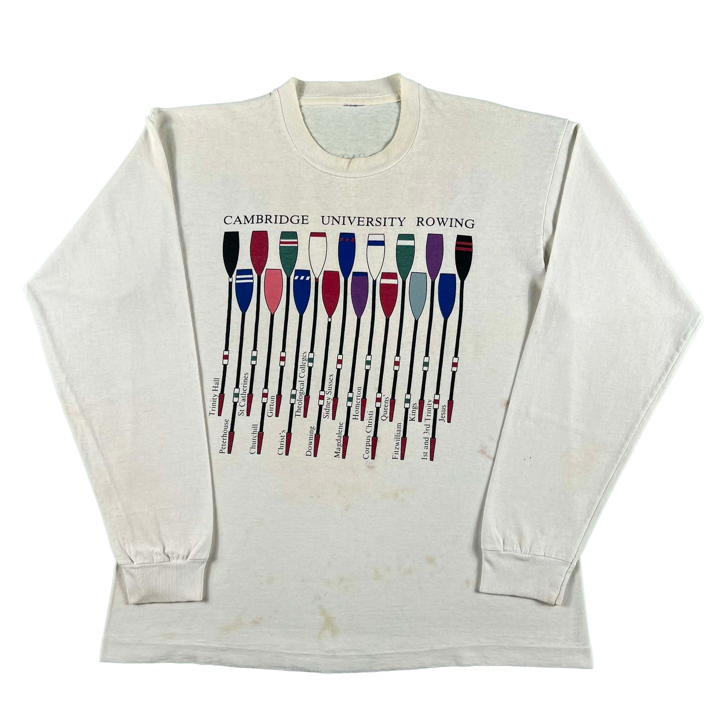 90s Cambridge University Rowing Long Sleeve Tee- L