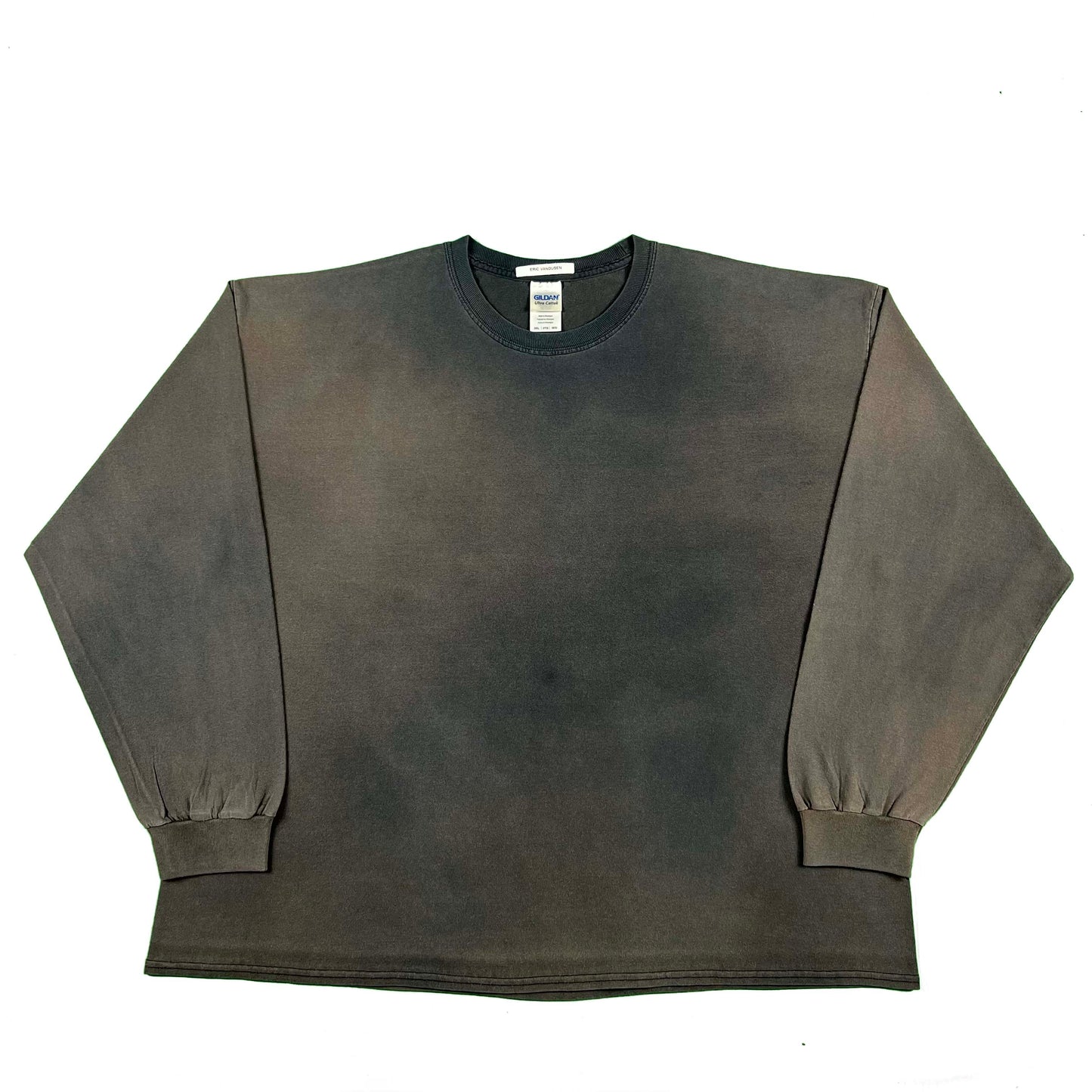 Super Sun Faded Black Oversized Long Sleeve Tee- XXL